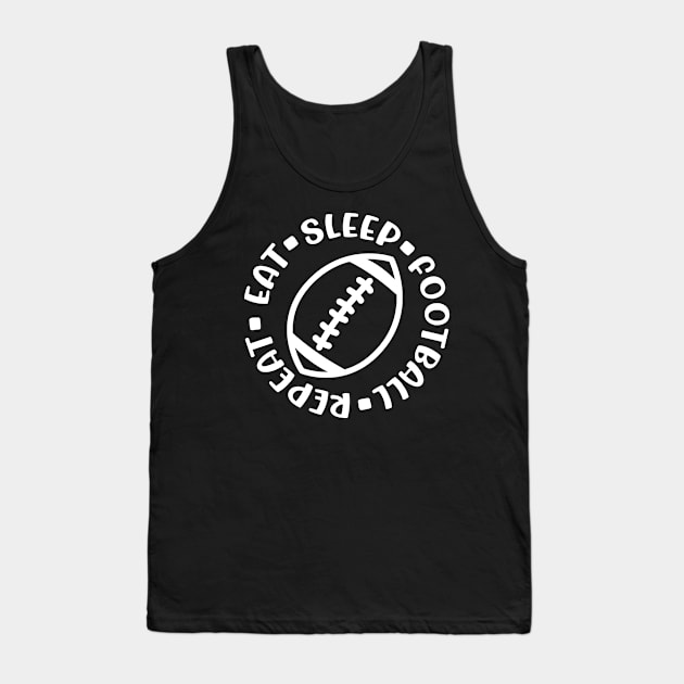 Eat Sleep Football Repeat Boys Cute Funny Tank Top by GlimmerDesigns